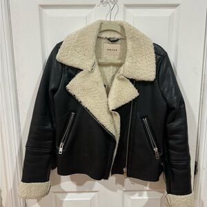 BLANK NYC Leather and fur jacket
